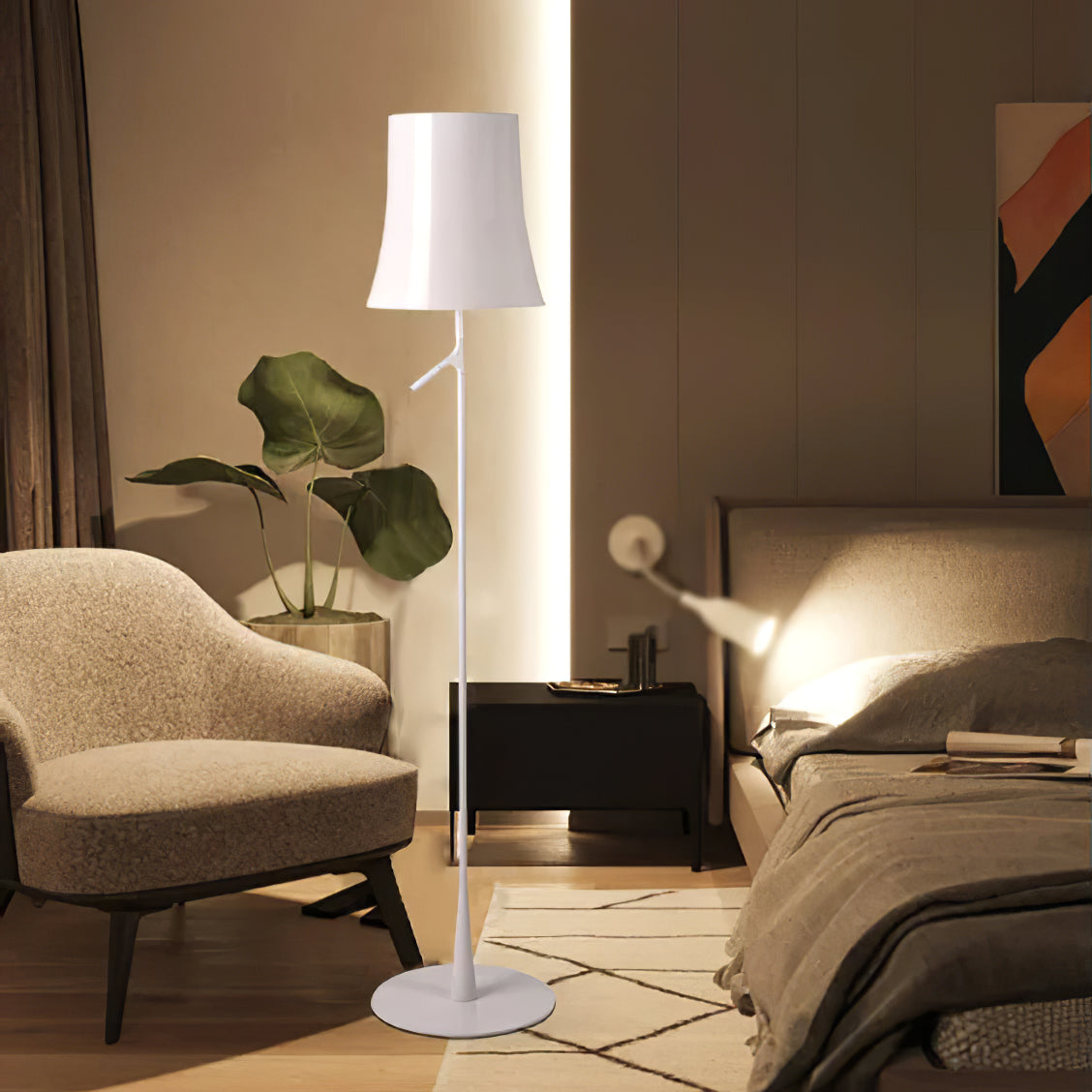Birdie Floor Lamp – Contemporary Botanical Iron Standing Floor Light