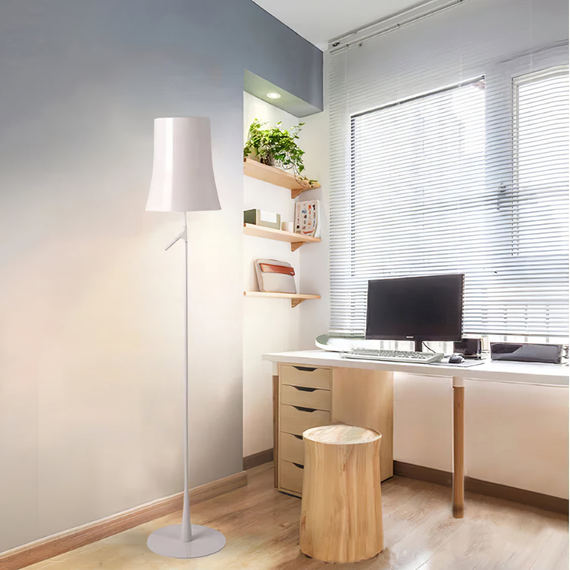 Birdie Floor Lamp – Contemporary Botanical Iron Standing Floor Light