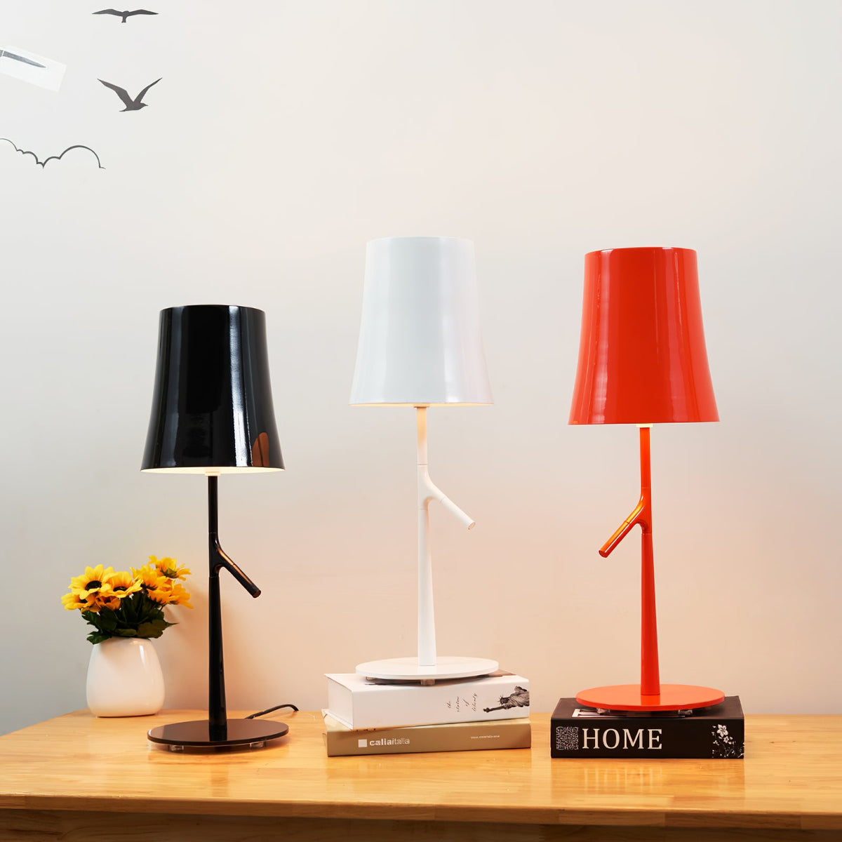 Birdie Table Lamp – Contemporary Botanical Iron Table & Accent Light
