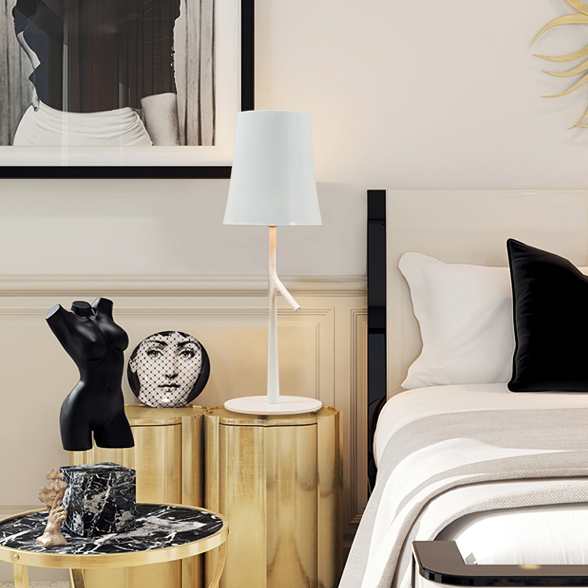 Birdie Table Lamp – Contemporary Botanical Iron Table & Accent Light