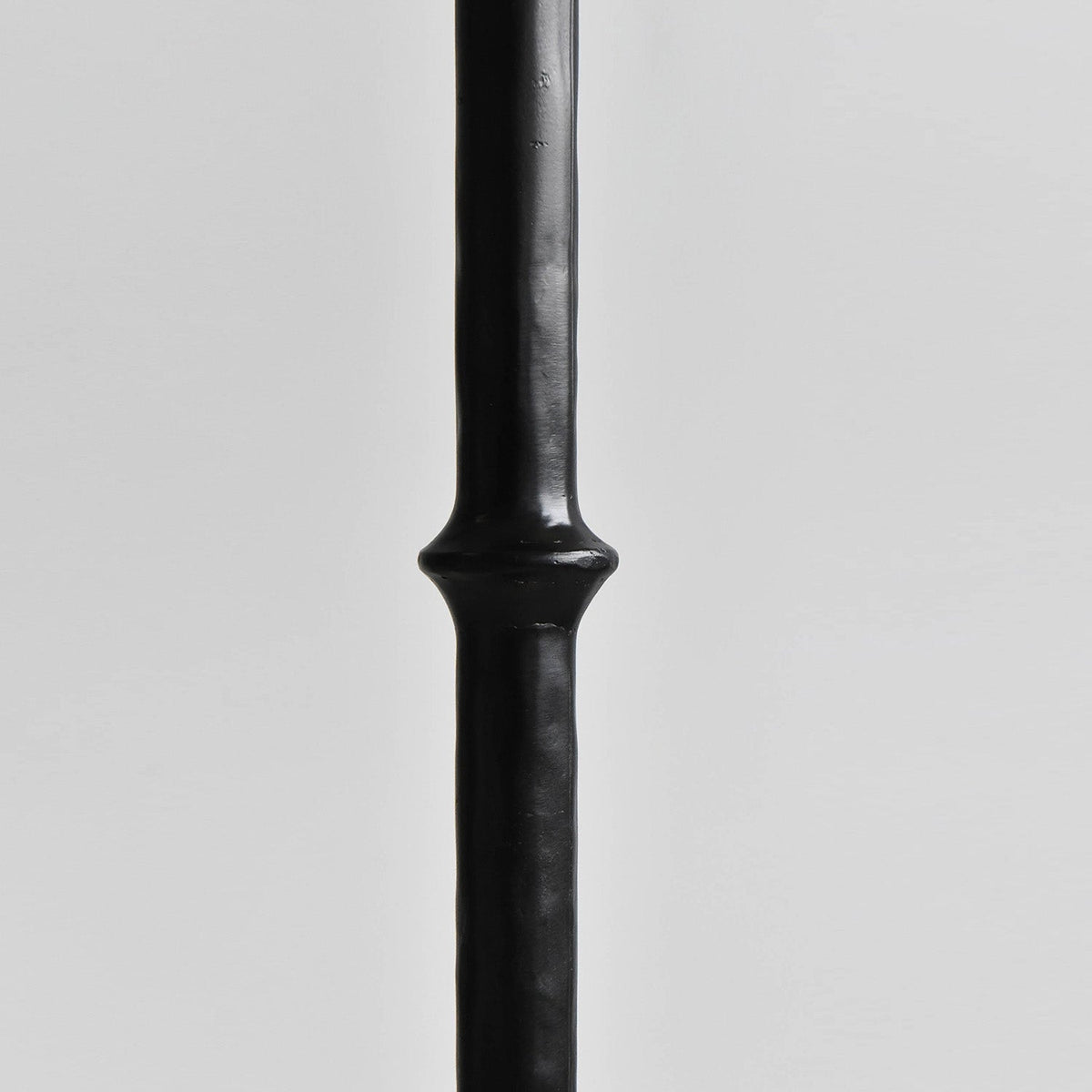 Black Bamboo Floor Lamp – Slender Crackle Finish Resin & Fabric Floor Light
