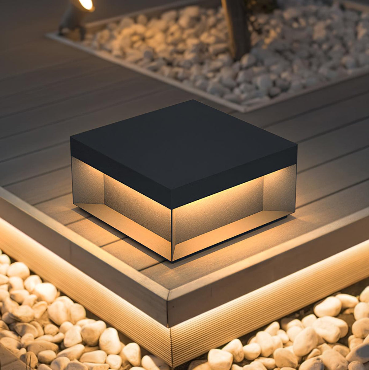 Black Box Outdoor Post Light – IP65 Waterproof Geometric Landscape & Pillar Light