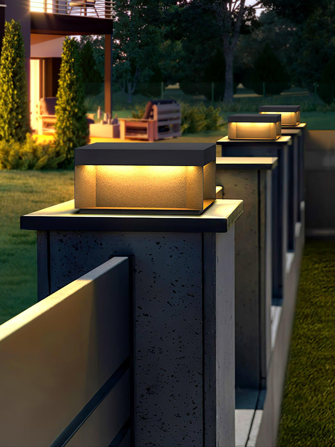 Black Box Outdoor Post Light – IP65 Waterproof Geometric Landscape & Pillar Light
