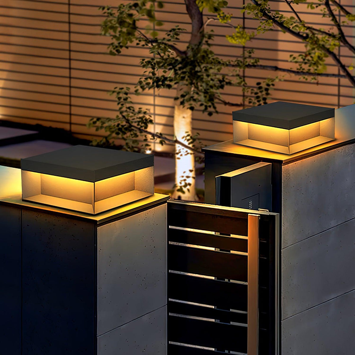 Black Box Outdoor Post Light – IP65 Waterproof Geometric Landscape & Pillar Light
