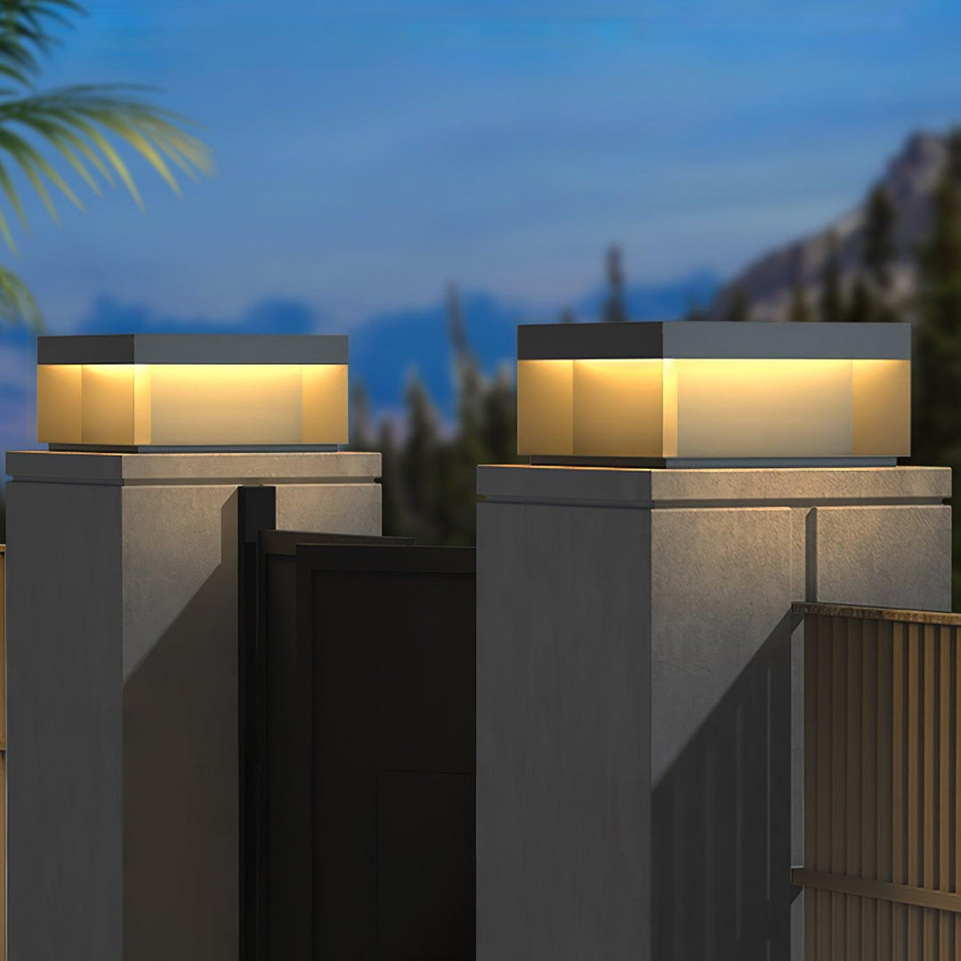 Black Box Outdoor Post Light – IP65 Waterproof Geometric Landscape & Pillar Light