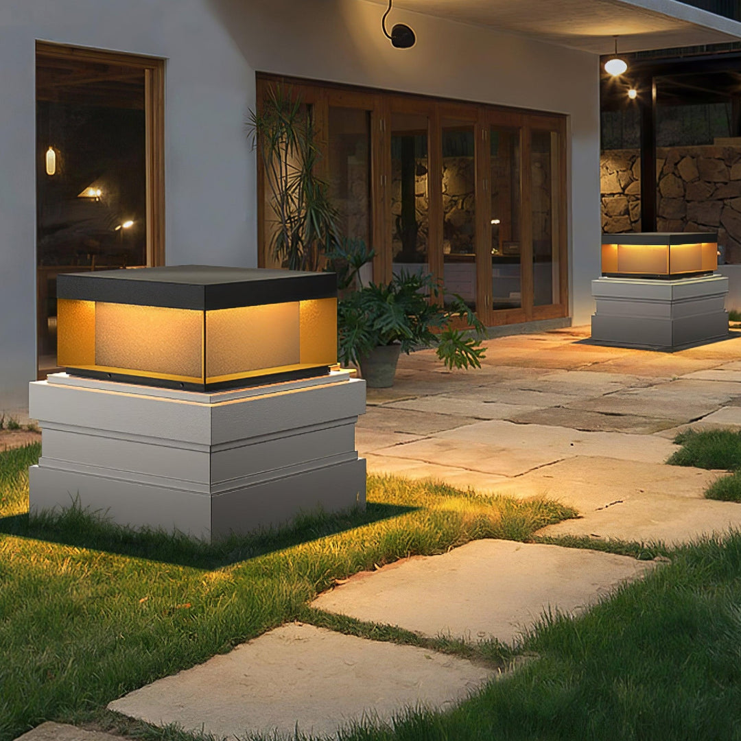 Black Box Outdoor Post Light – IP65 Waterproof Geometric Landscape & Pillar Light