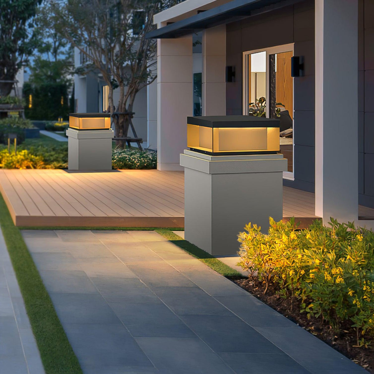 Black Box Outdoor Post Light – IP65 Waterproof Geometric Landscape & Pillar Light