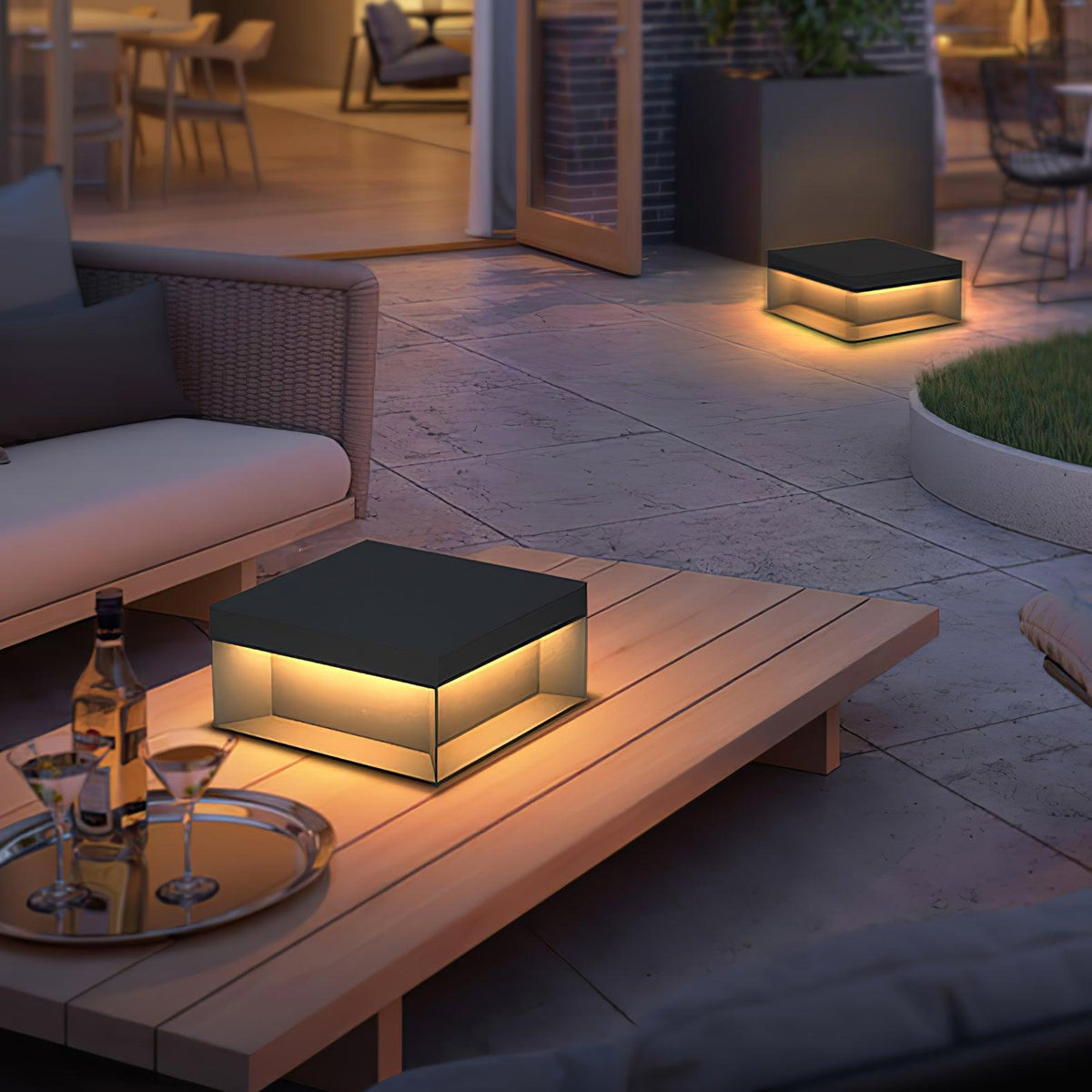 Black Box Outdoor Post Light – IP65 Waterproof Geometric Landscape & Pillar Light
