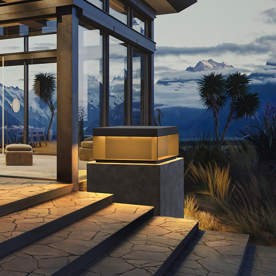 Black Box Outdoor Post Light – IP65 Waterproof Geometric Landscape & Pillar Light