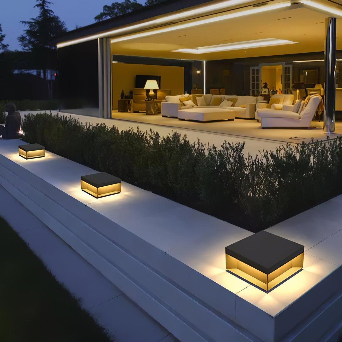 Black Box Outdoor Post Light – IP65 Waterproof Geometric Landscape & Pillar Light