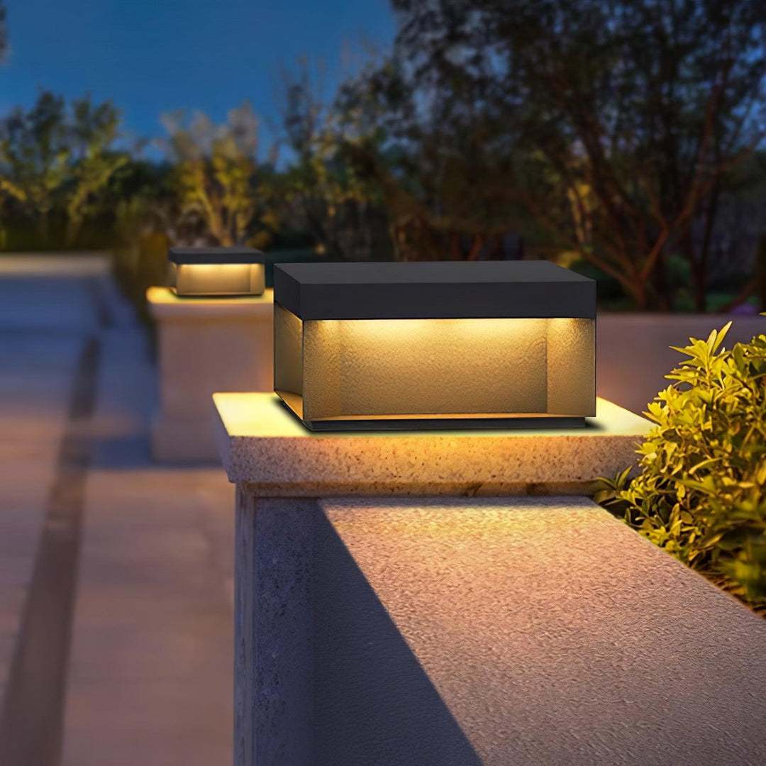 Black Box Outdoor Post Light – IP65 Waterproof Geometric Landscape & Pillar Light