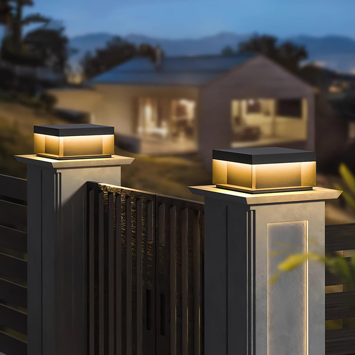 Black Box Outdoor Post Light – IP65 Waterproof Geometric Landscape & Pillar Light