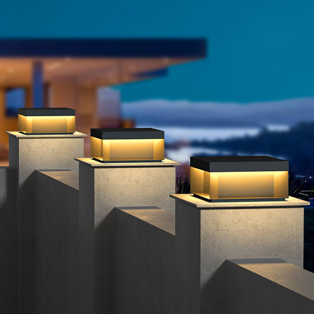 Black Box Outdoor Post Light – IP65 Waterproof Geometric Landscape & Pillar Light