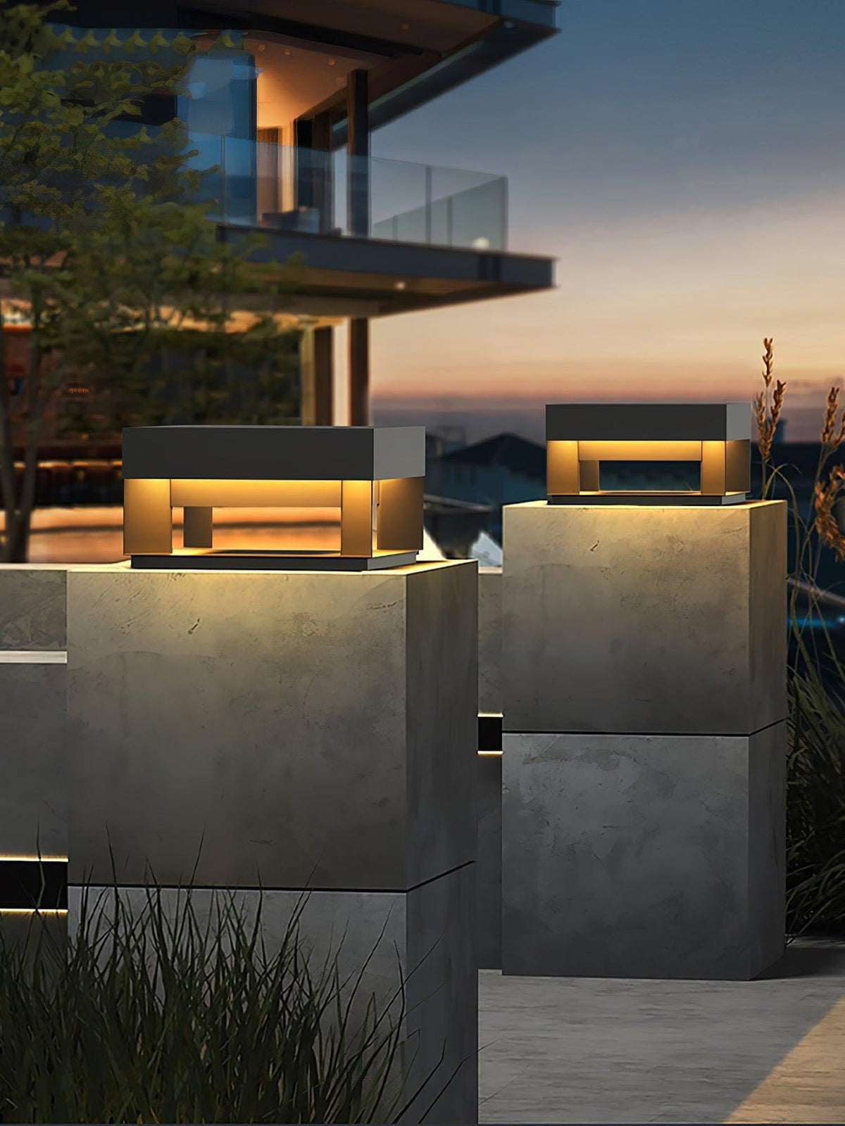 Black Box Outdoor Post Light – IP65 Waterproof Geometric Landscape & Pillar Light