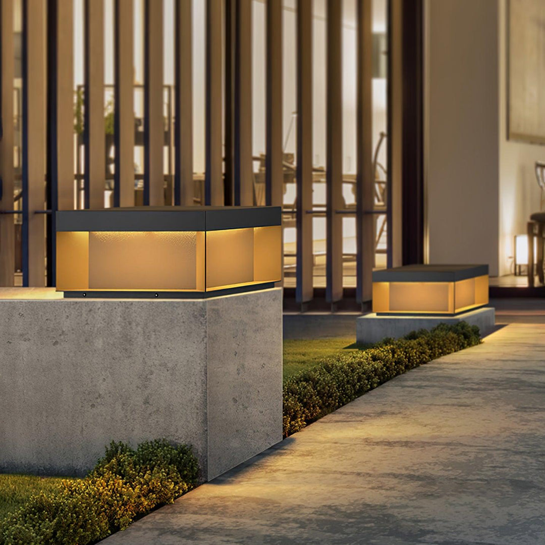 Black Box Outdoor Post Light – IP65 Waterproof Geometric Landscape & Pillar Light