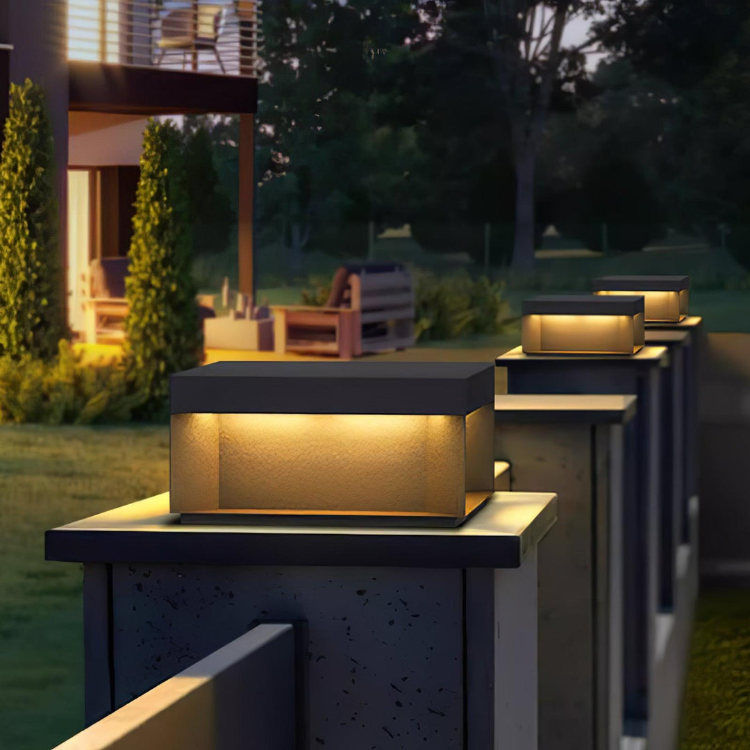 Black Box Outdoor Post Light – IP65 Waterproof Geometric Landscape & Pillar Light