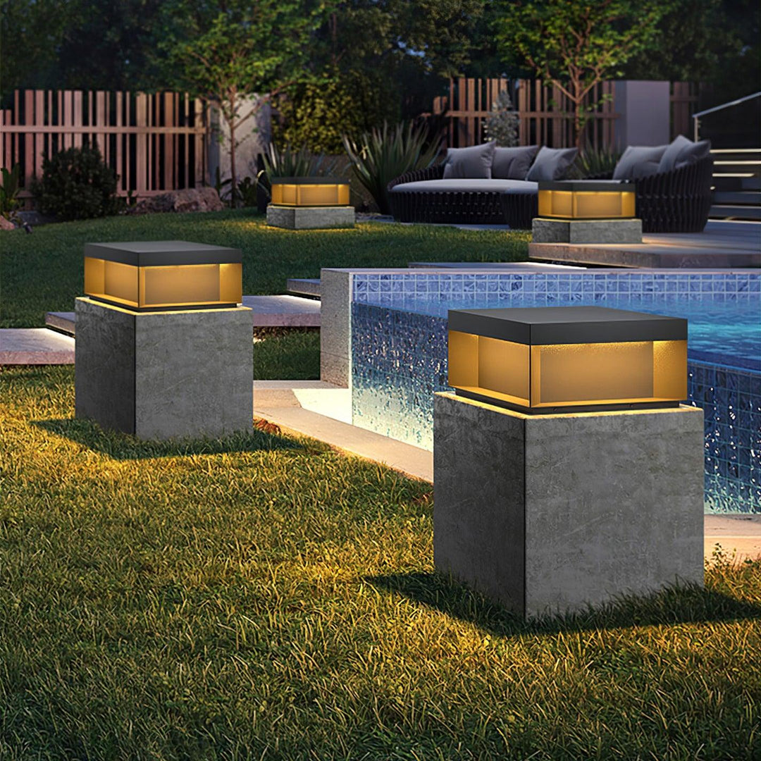 Black Box Outdoor Post Light – IP65 Waterproof Geometric Landscape & Pillar Light