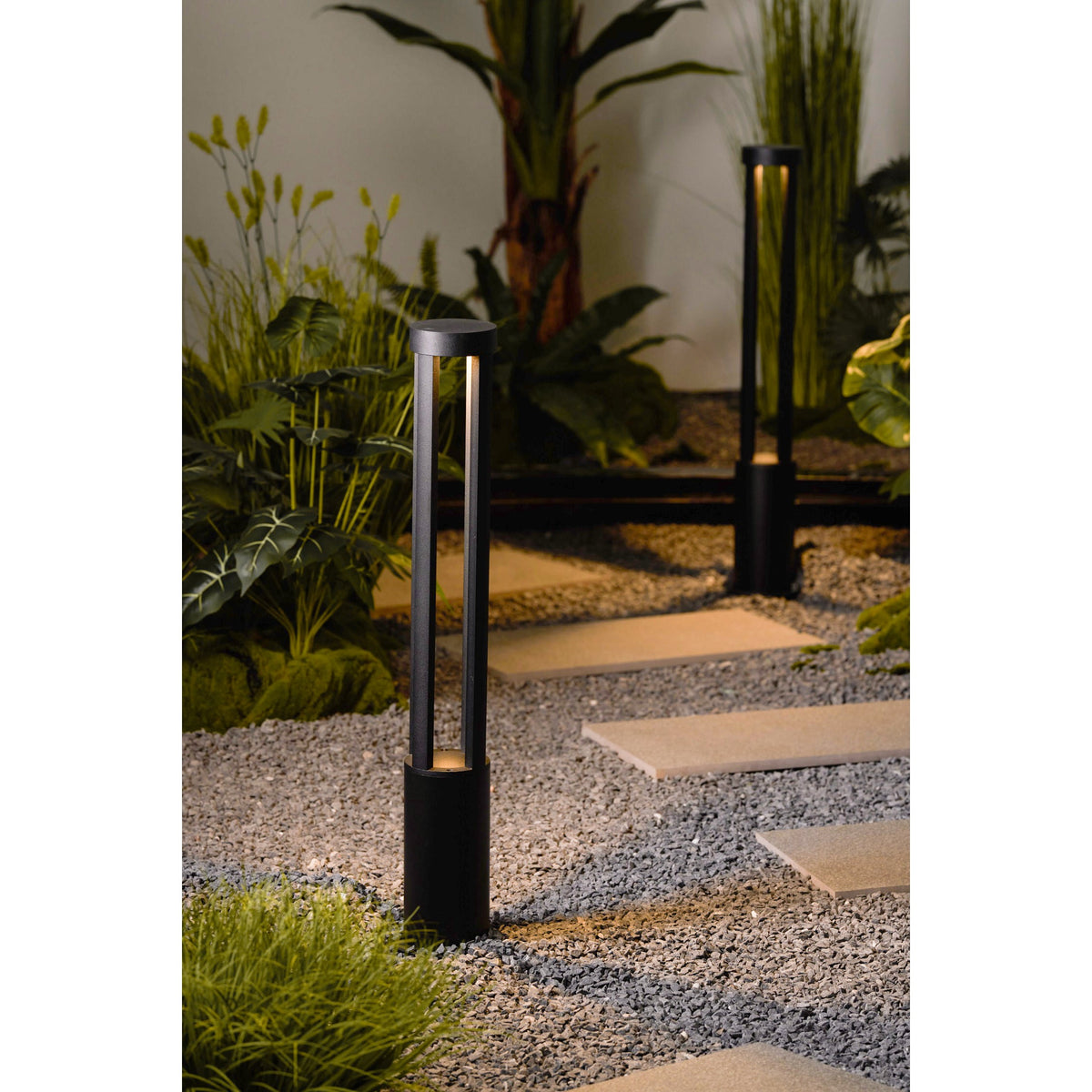Black Cylindrical Garden Outdoor Light – IP65 Waterproof Aluminum Landscape Bollard