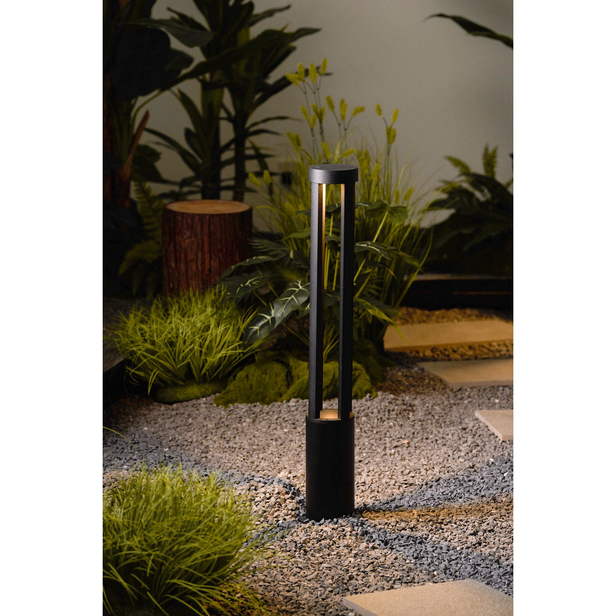 Black Cylindrical Garden Outdoor Light – IP65 Waterproof Aluminum Landscape Bollard