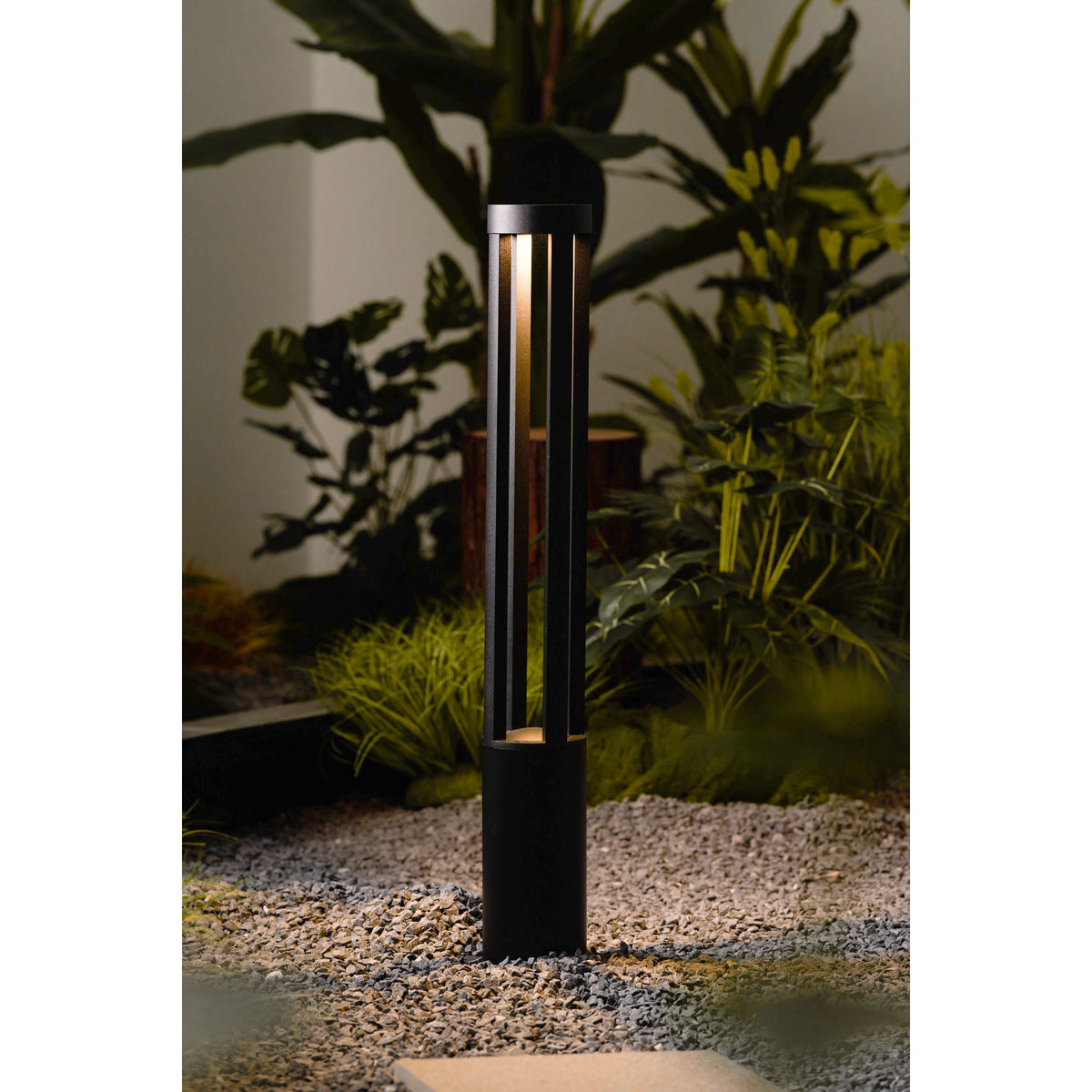 Black Cylindrical Garden Outdoor Light – IP65 Waterproof Aluminum Landscape Bollard