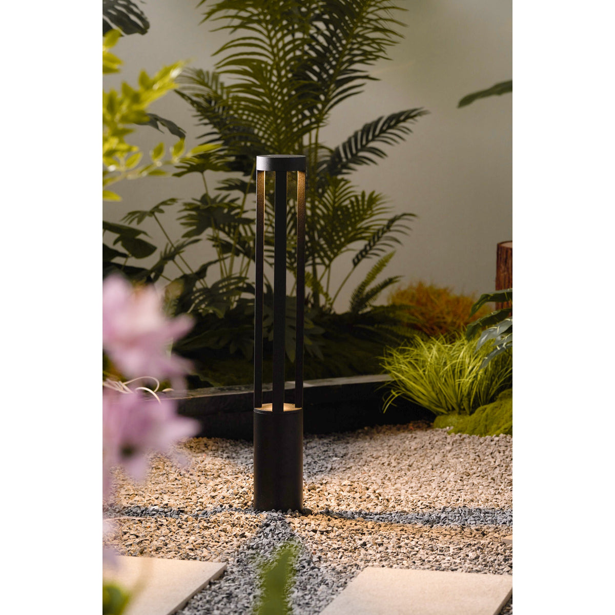Black Cylindrical Garden Outdoor Light – IP65 Waterproof Aluminum Landscape Bollard