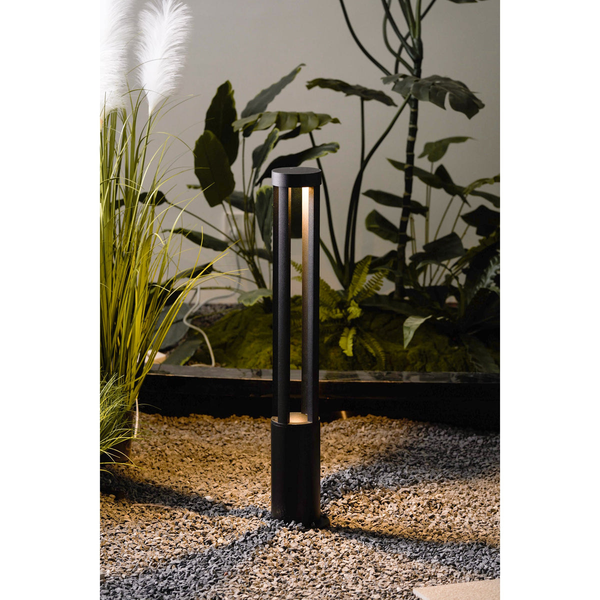 Black Cylindrical Garden Outdoor Light – IP65 Waterproof Aluminum Landscape Bollard