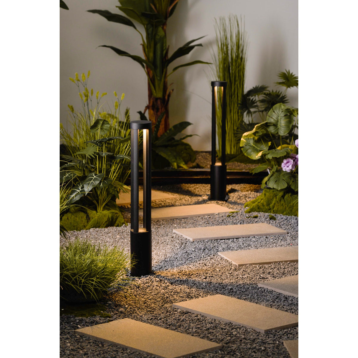 Black Cylindrical Garden Outdoor Light – IP65 Waterproof Aluminum Landscape Bollard