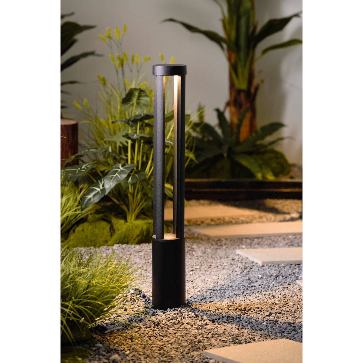Black Cylindrical Garden Outdoor Light – IP65 Waterproof Aluminum Landscape Bollard