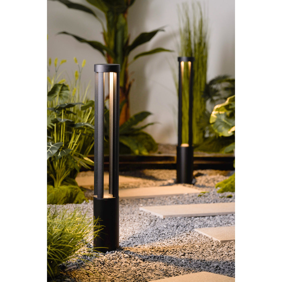 Black Cylindrical Garden Outdoor Light – IP65 Waterproof Aluminum Landscape Bollard