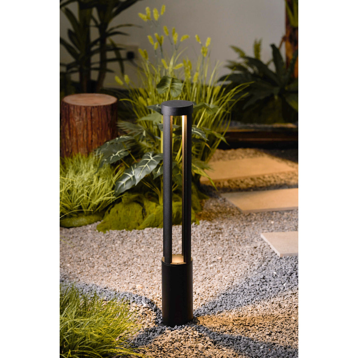 Black Cylindrical Garden Outdoor Light – IP65 Waterproof Aluminum Landscape Bollard