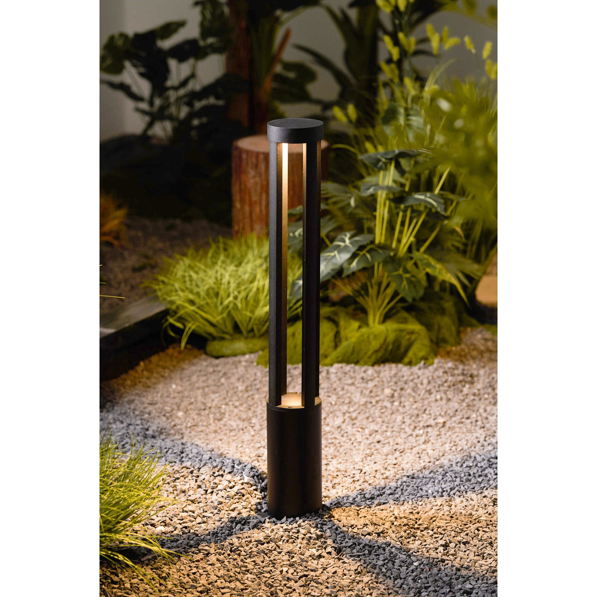 Black Cylindrical Garden Outdoor Light – IP65 Waterproof Aluminum Landscape Bollard