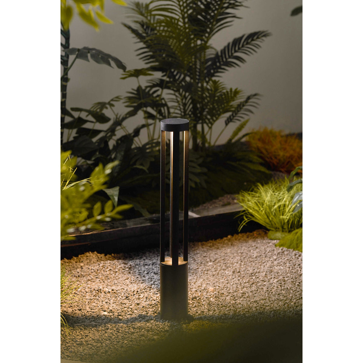 Black Cylindrical Garden Outdoor Light – IP65 Waterproof Aluminum Landscape Bollard