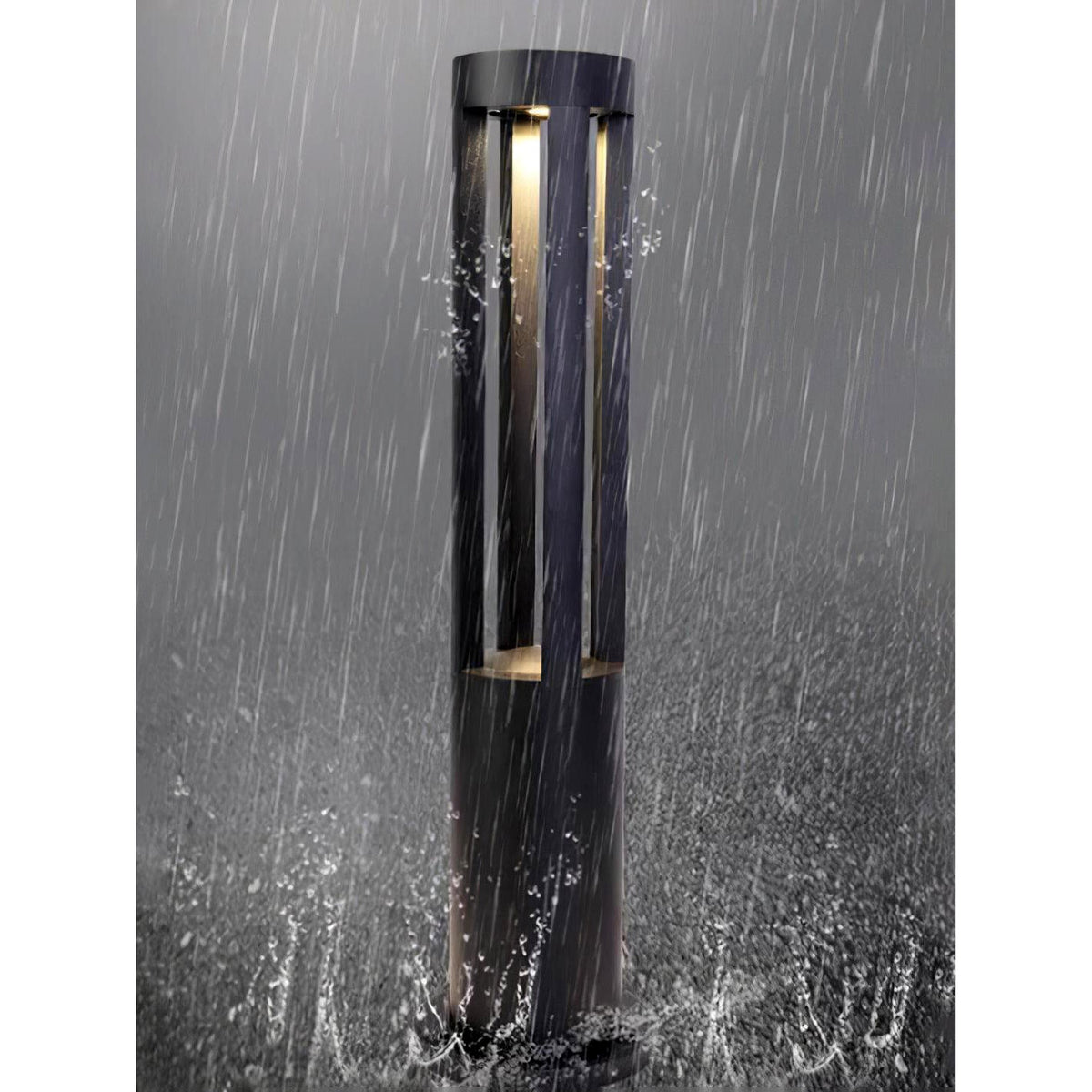 Black Cylindrical Garden Outdoor Light – IP65 Waterproof Aluminum Landscape Bollard