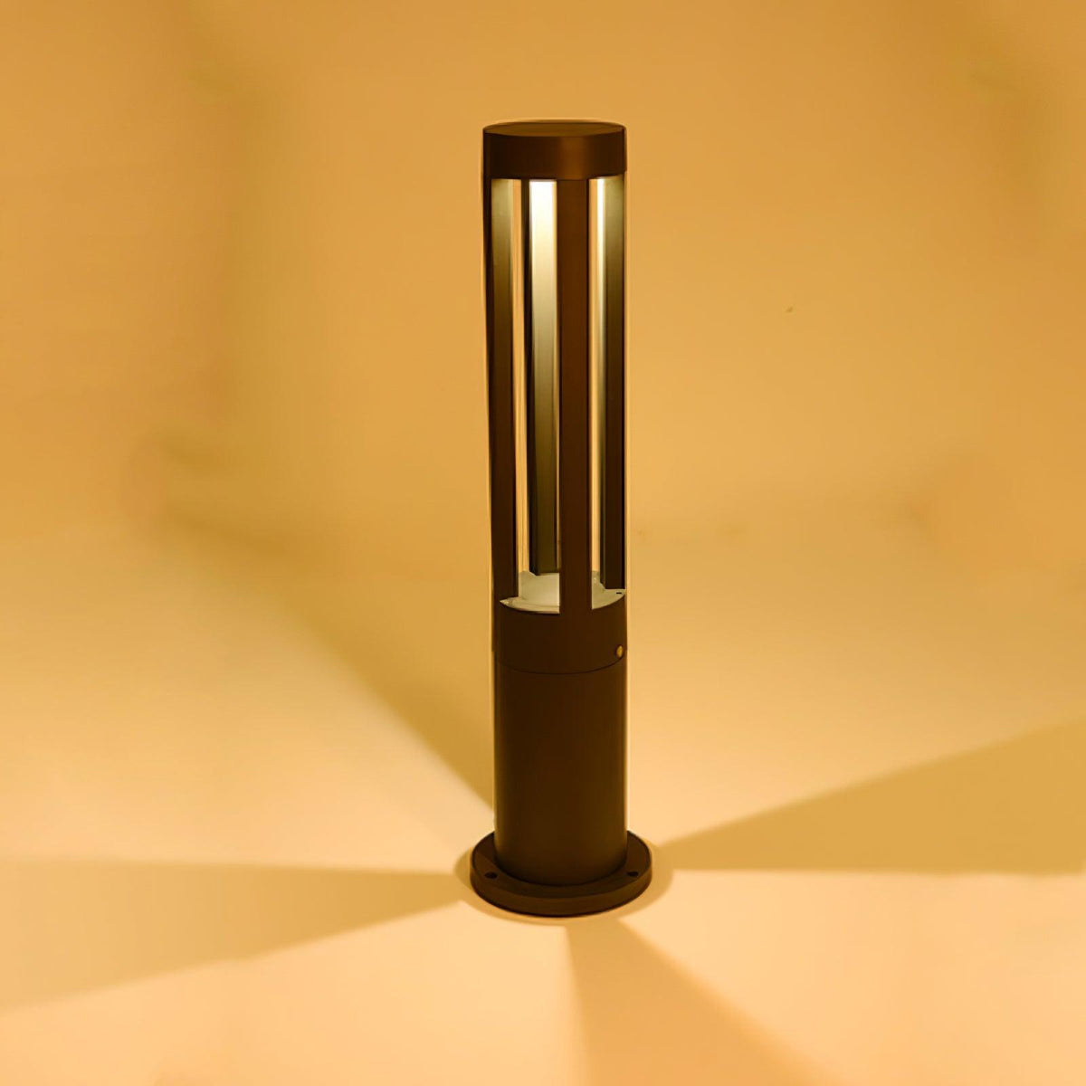 Black Cylindrical Garden Outdoor Light – IP65 Waterproof Aluminum Landscape Bollard