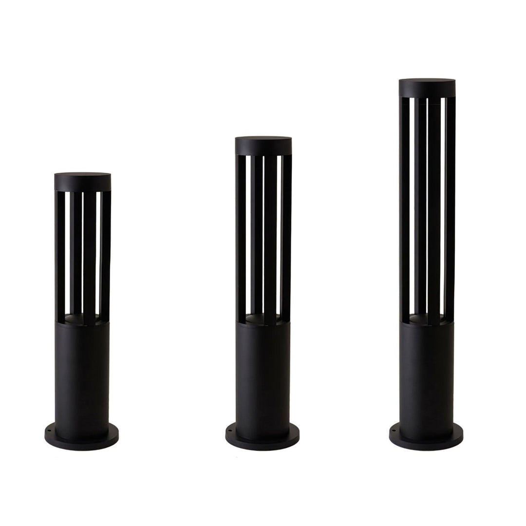 Black Cylindrical Garden Outdoor Light – IP65 Waterproof Aluminum Landscape Bollard