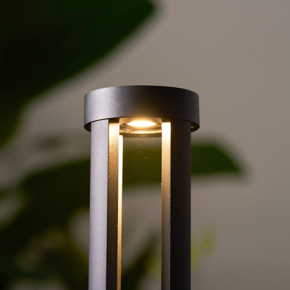 Black Cylindrical Garden Outdoor Light – IP65 Waterproof Aluminum Landscape Bollard