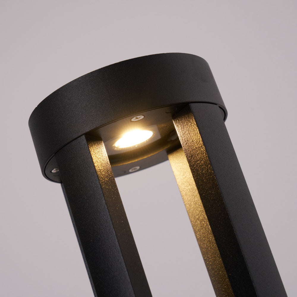 Black Cylindrical Garden Outdoor Light – IP65 Waterproof Aluminum Landscape Bollard