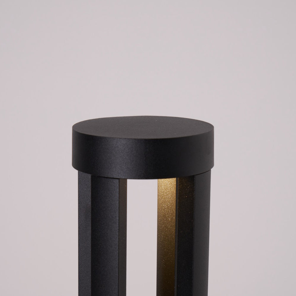 Black Cylindrical Garden Outdoor Light – IP65 Waterproof Aluminum Landscape Bollard
