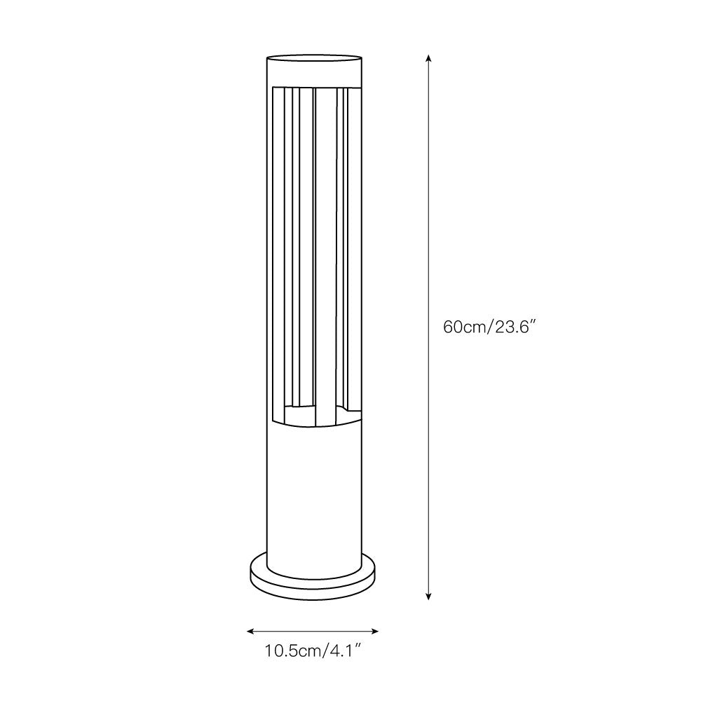 Black Cylindrical Garden Outdoor Light – IP65 Waterproof Aluminum Landscape Bollard
