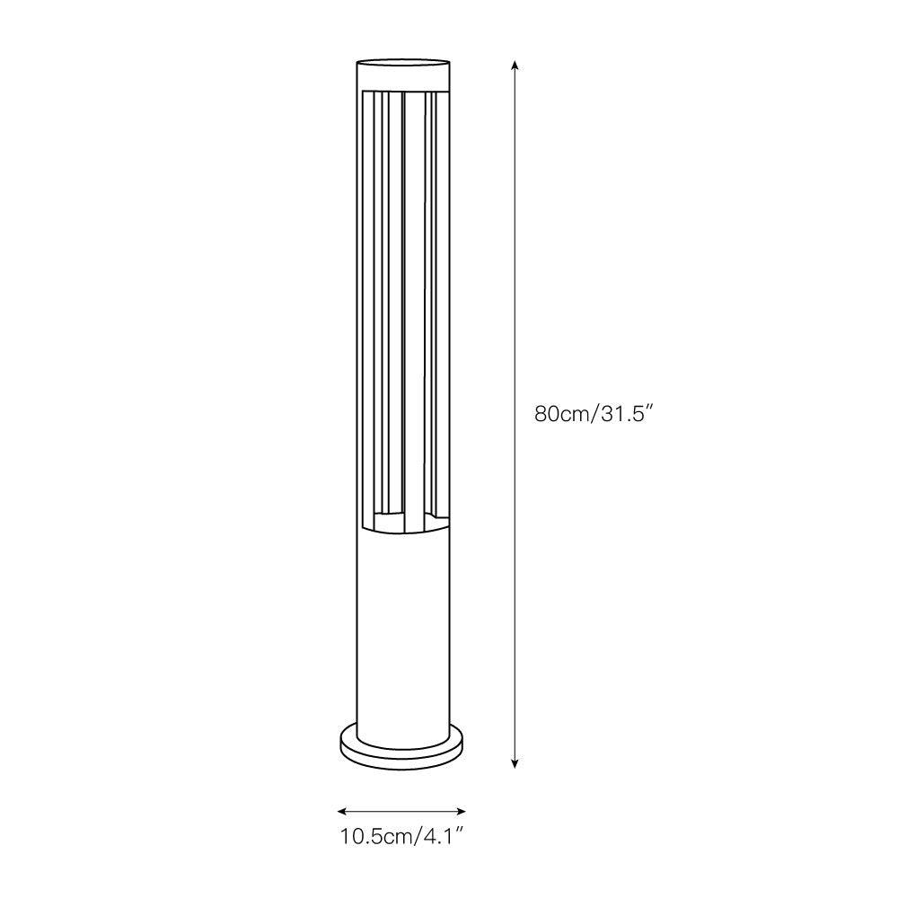 Black Cylindrical Garden Outdoor Light – IP65 Waterproof Aluminum Landscape Bollard