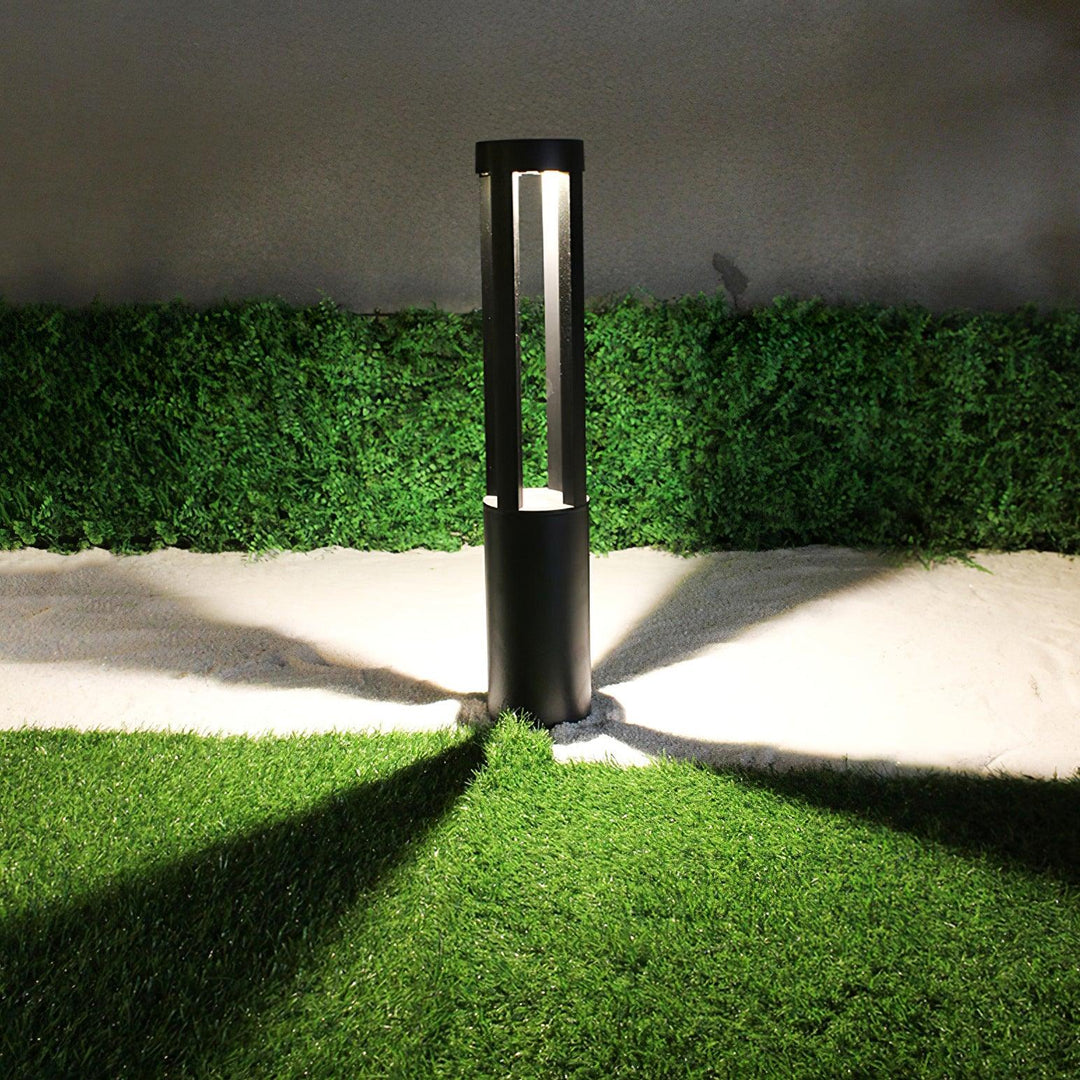 Black Cylindrical Garden Outdoor Light – IP65 Waterproof Aluminum Landscape Bollard