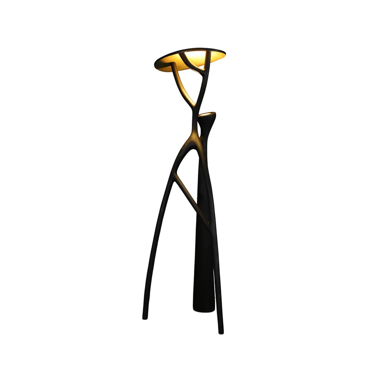 Black Sculpture Floor Lamp – Scandinavian Organic Fiberglass Floor Light