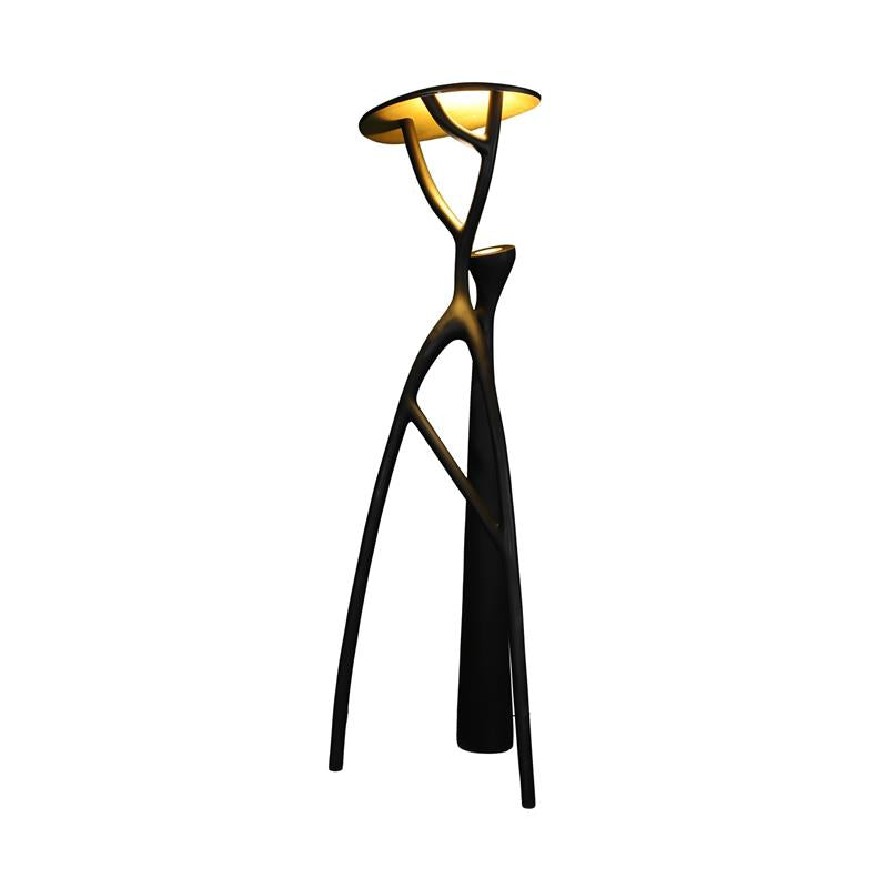 Black Sculpture Floor Lamp – Scandinavian Organic Fiberglass Floor Light