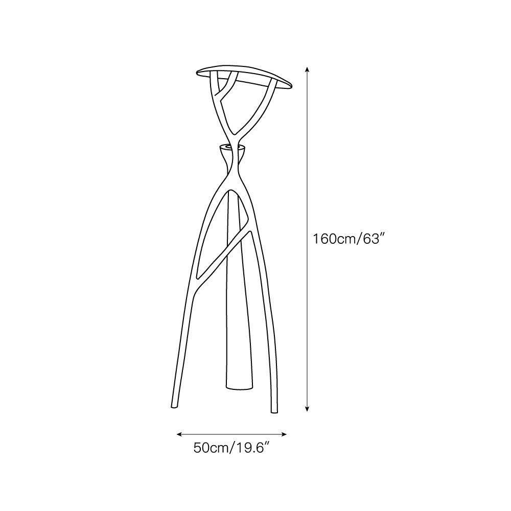 Black Sculpture Floor Lamp – Scandinavian Organic Fiberglass Floor Light