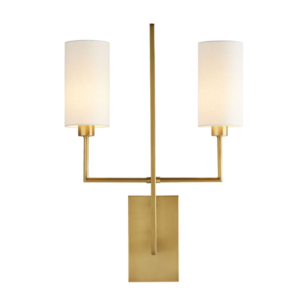 Blade Wall Lamp – Architectural Brass Blade & Dual Linen Cylindrical Wall Sconce