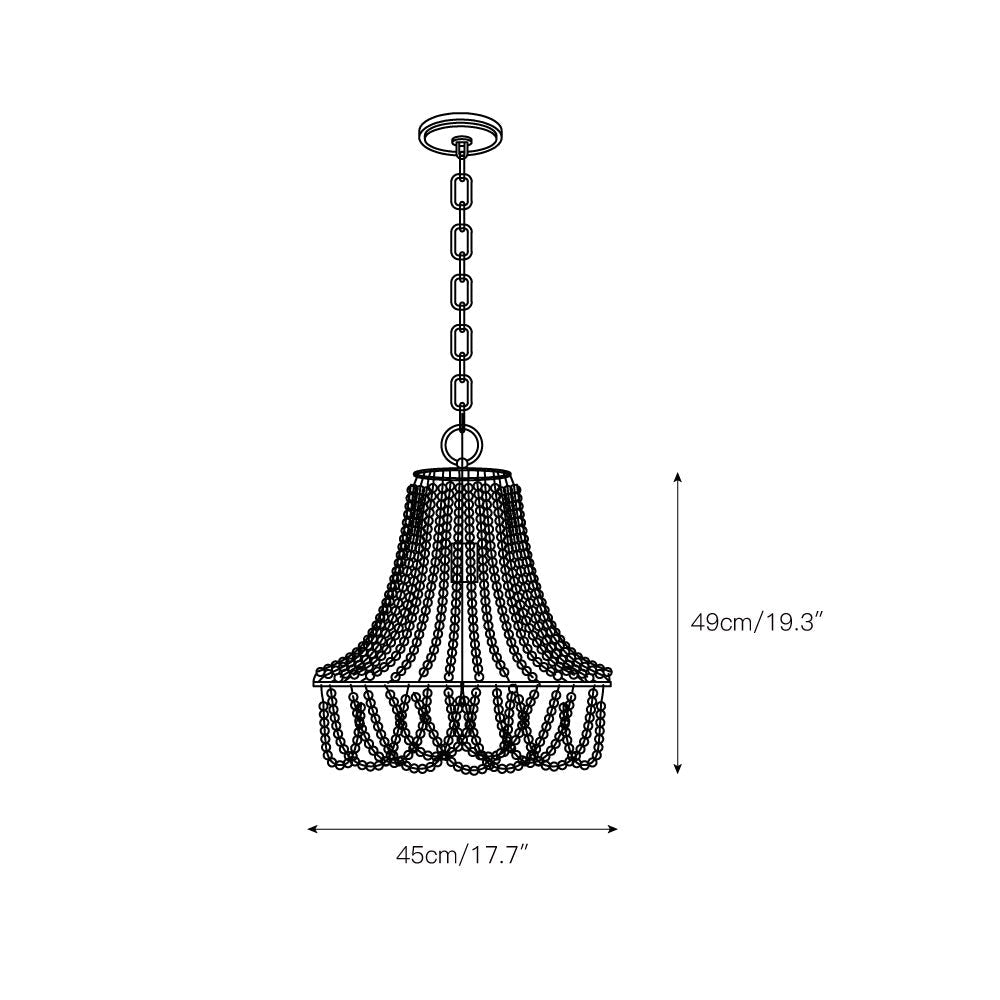 Blanca Chandelier – Cascading Wooden Bead French Country Chandelier