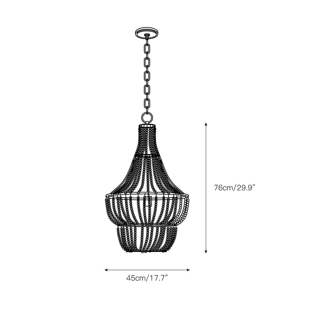 Blanca Chandelier – Cascading Wooden Bead French Country Chandelier