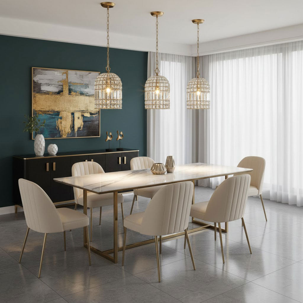 Blanca Crystal Pendant Lamp – Versailles-Inspired Crystal & Metal Pendant Light