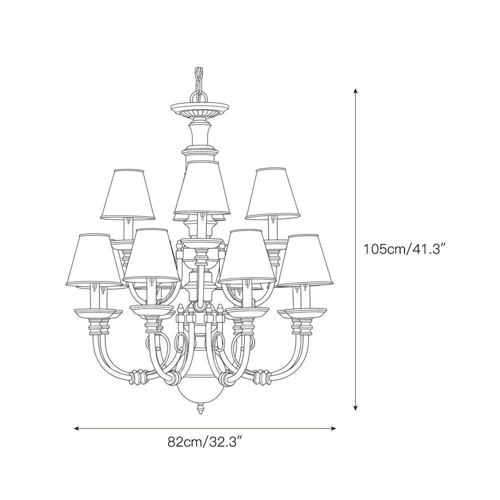 Blanche Chandelier – Polished Brass & Color-Matching Diffuser Chandelier