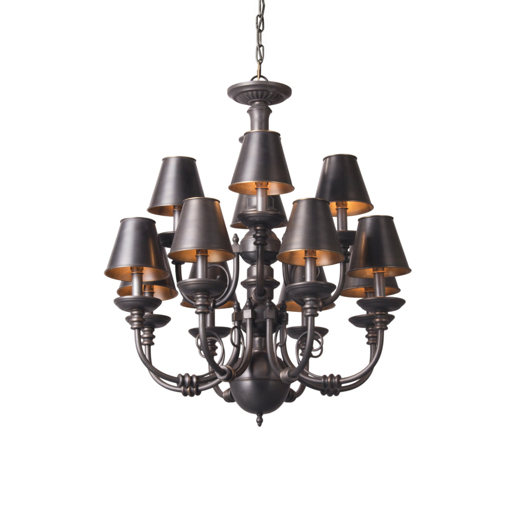 Blanche Chandelier – Polished Brass & Color-Matching Diffuser Chandelier